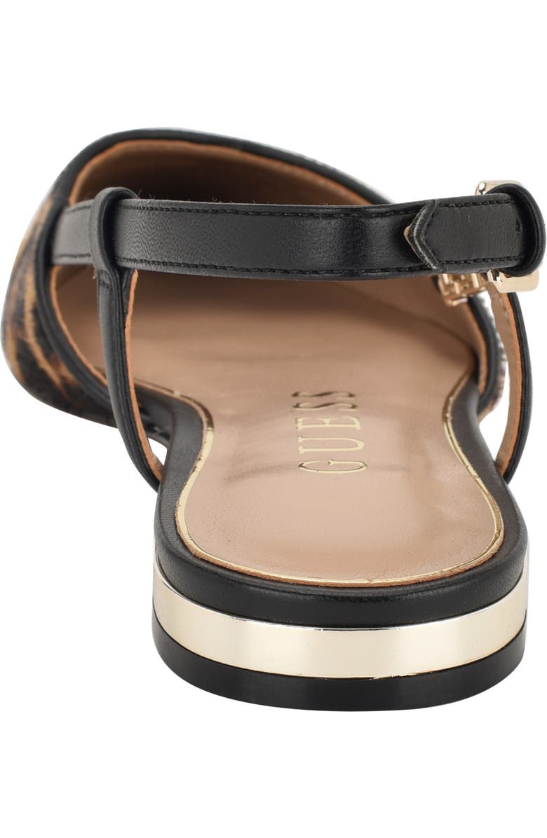 GUESS Franiely Genuine Calf Hair Pointed Toe Slingback Flat, Alternate, color,