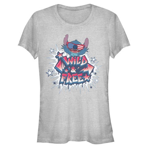 Juniors Lilo & Stitch Troublemaker Wild and Free T Shirt