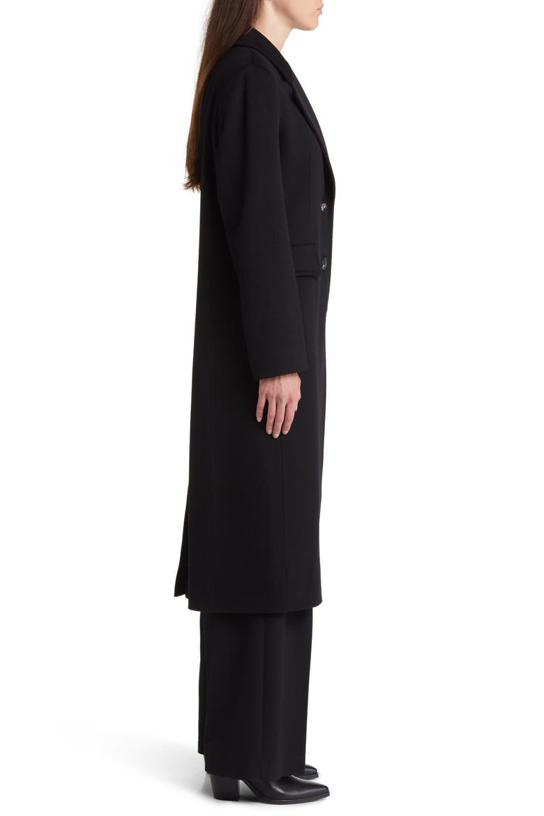 Holland Longline Wool Coat, Alternate, color, BLACK