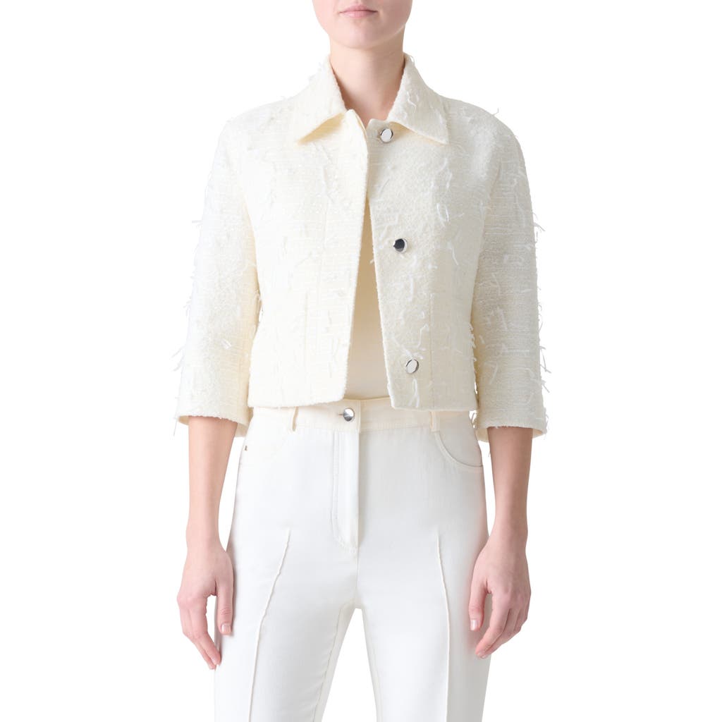 Akris Winslow Sequin Bouclé Crop Jacket