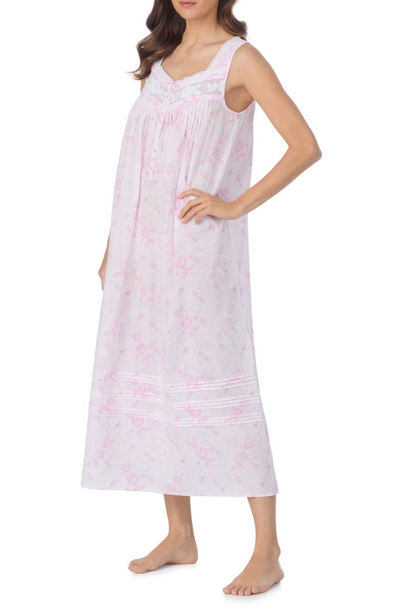 Eileen West Floral Cotton Ballet Nightgown, Alternate, color, 