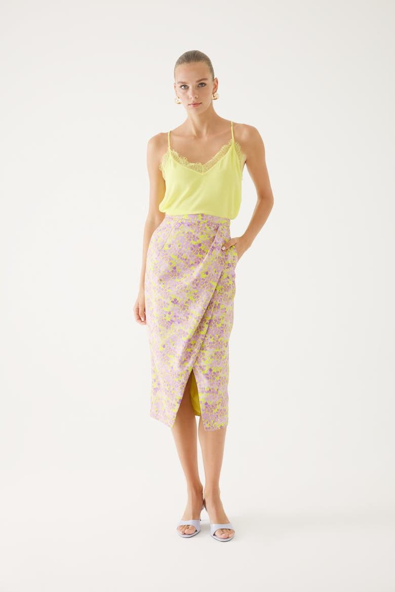 Ellie Floral Patterned Skirt, Main, color, Purple and Yellow