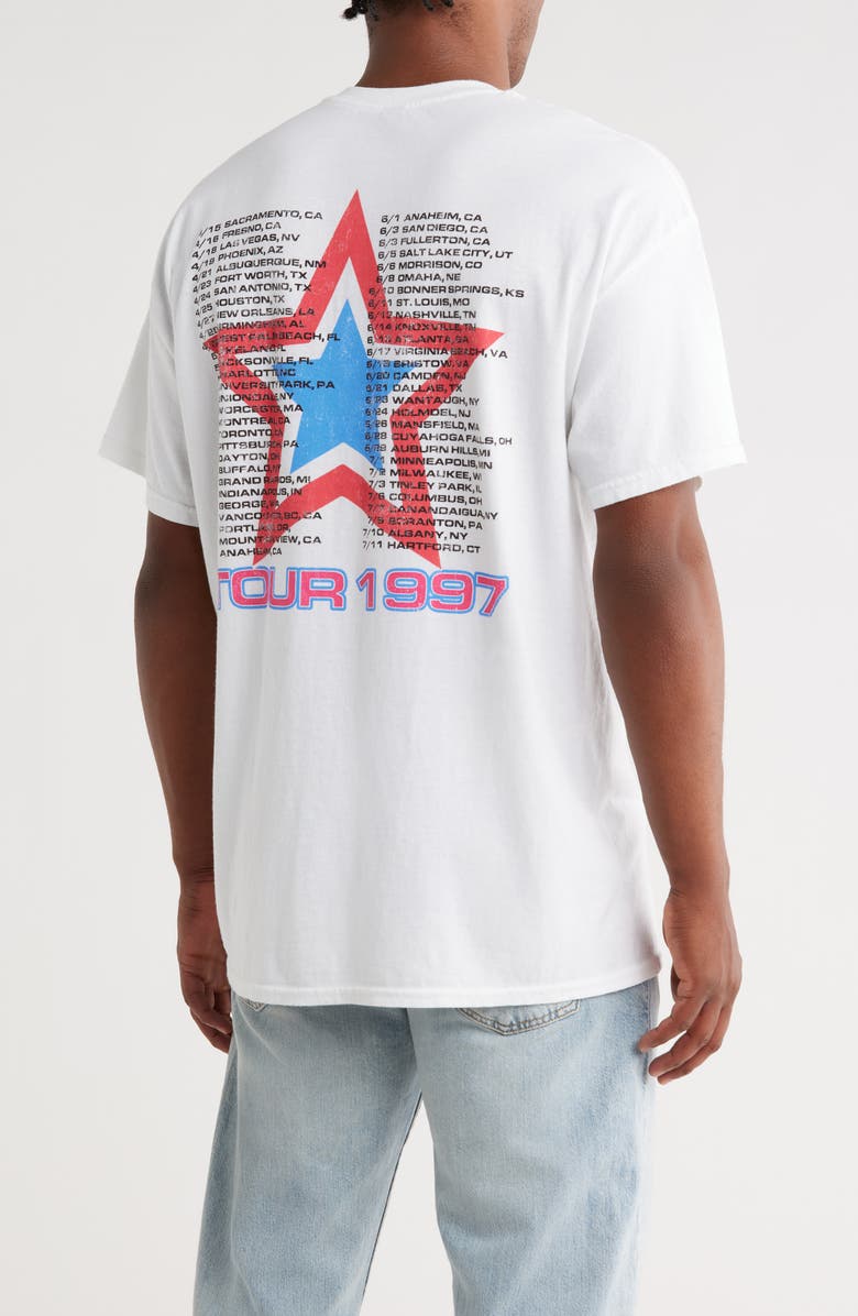 Merch Traffic No Doubt 1997 Tour Star Logo 2 Cotton Graphic T-Shirt, Alternate, color, White Overdye