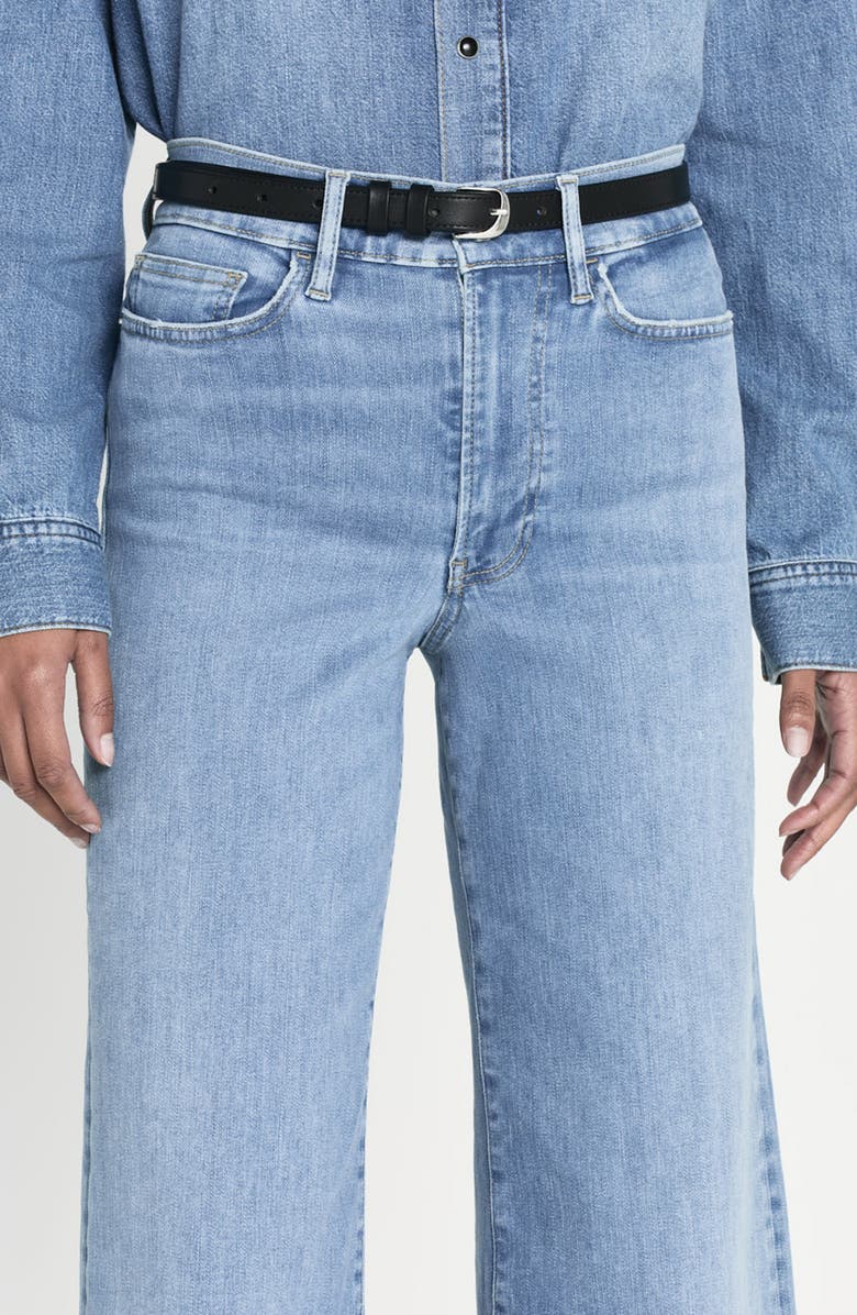 FRAME Le Slim Raw Fray Hem Palazzo Jeans, Alternate, color, 