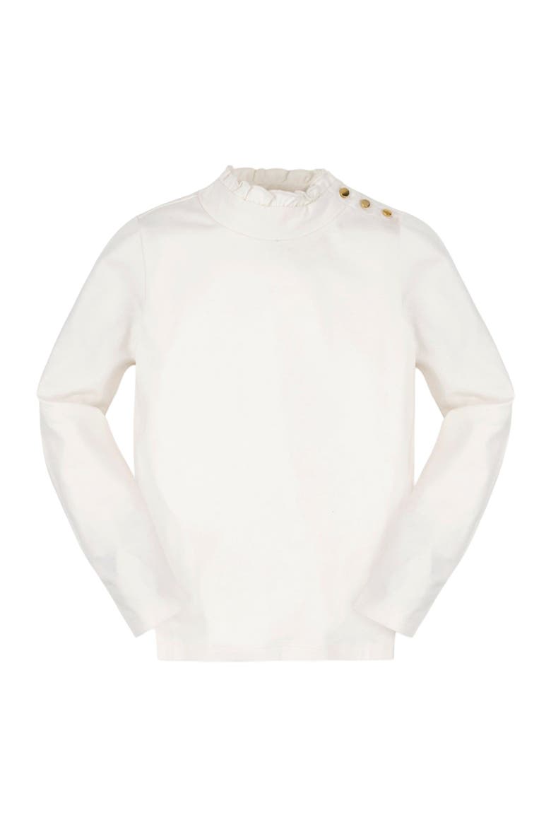 Girls' Organic Mock Neck Sweater, Kids, Main, color, Ivory Mock Neck