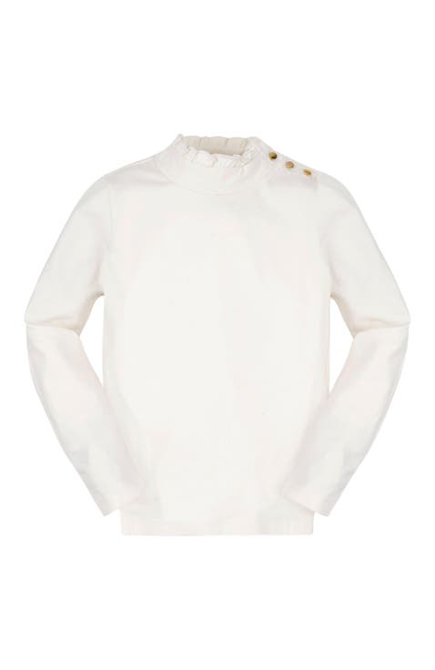 Girls' Organic Mock Neck Sweater, Kids