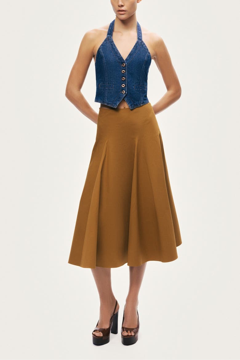 Halter Neck Denim Vest, Alternate, color, Navy Blue