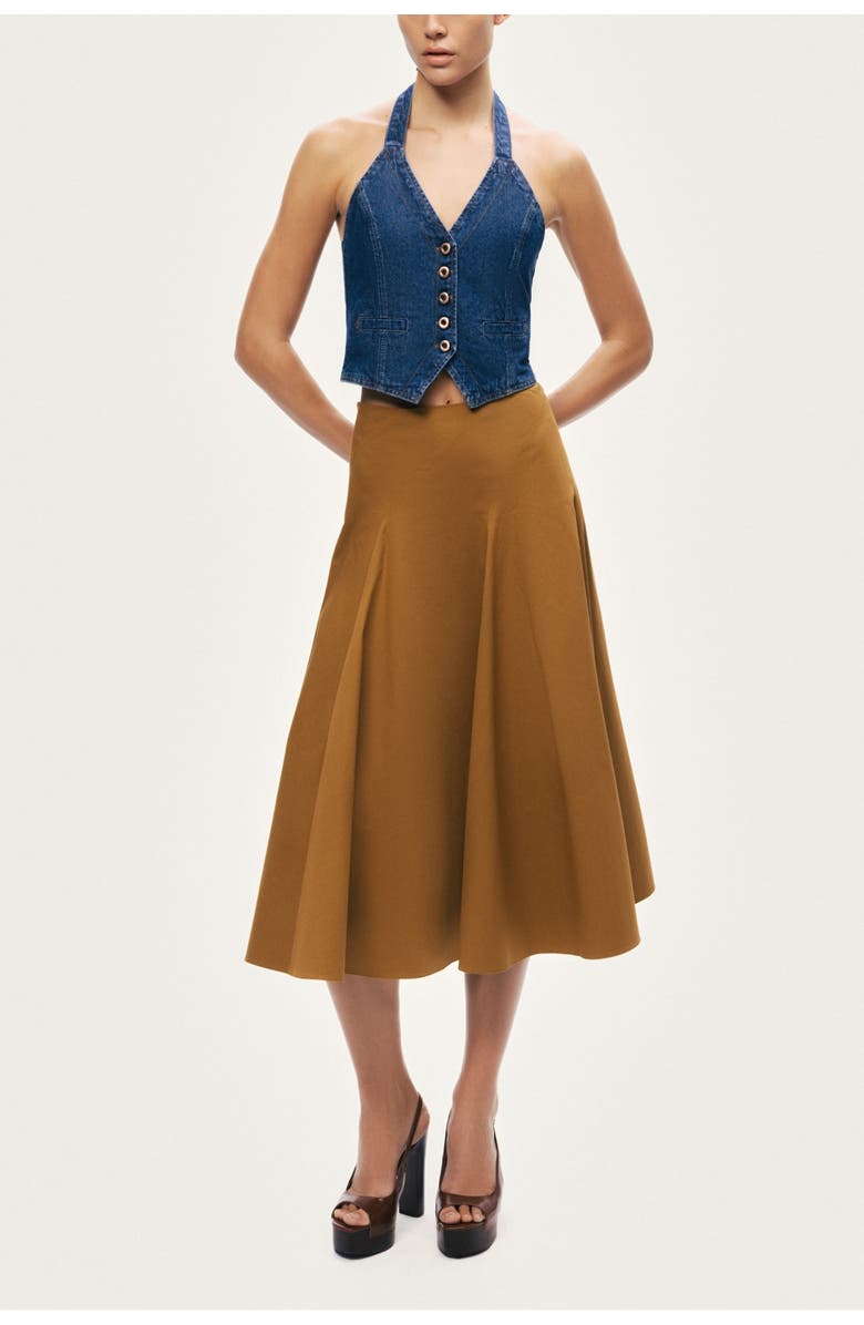 Nocturne Halter Neck Denim Vest, Alternate, color, Navy Blue