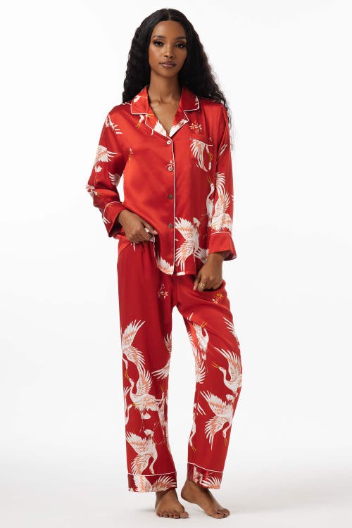 Silksilky Pajama Set With Classic Binding Trim