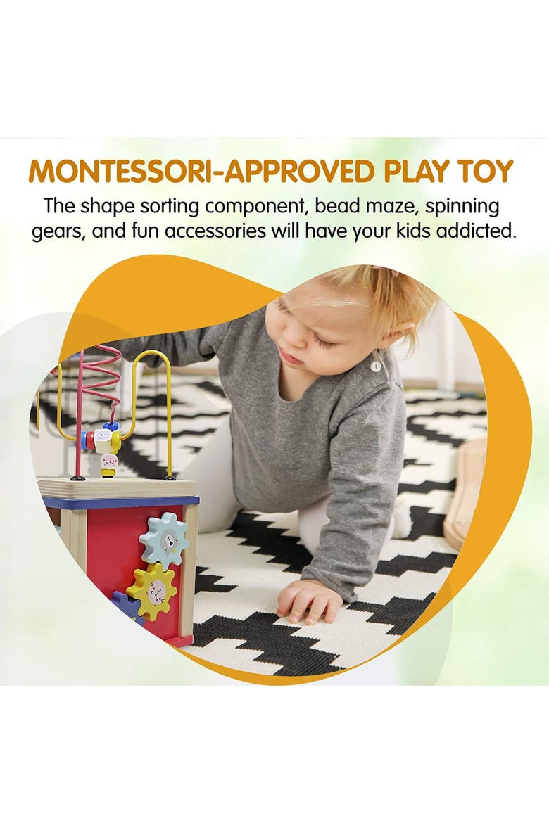 Wooden Activity Toy for 1, 2 Year-Old-Girls, Alternate, color, Blue