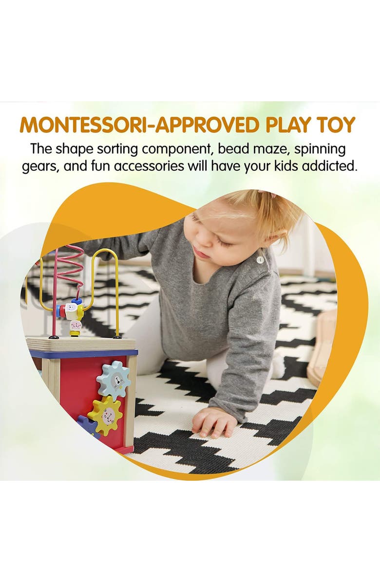 Leo & Friends Wooden Activity Toy for 1, 2 Year-Old-Girls, Alternate, color, Blue