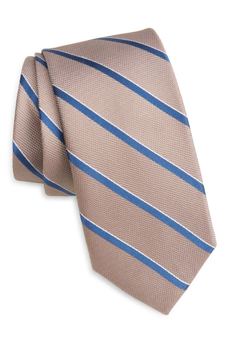 Laren Stripe Silk Tie, Main, color, BLUE