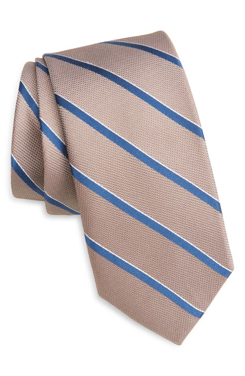 Nordstrom Laren Stripe Silk Tie, Main, color, Blue