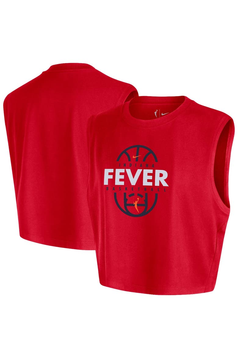 Women's Nike Red Indiana Fever 2026 Authentic On-Court Sleeveless Cropped T-Shirt, Main, color, Red