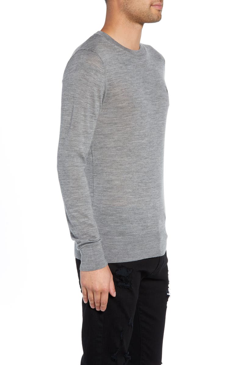 AllSaints Mode Slim Fit Wool Sweater, Alternate, color, Grey Marl