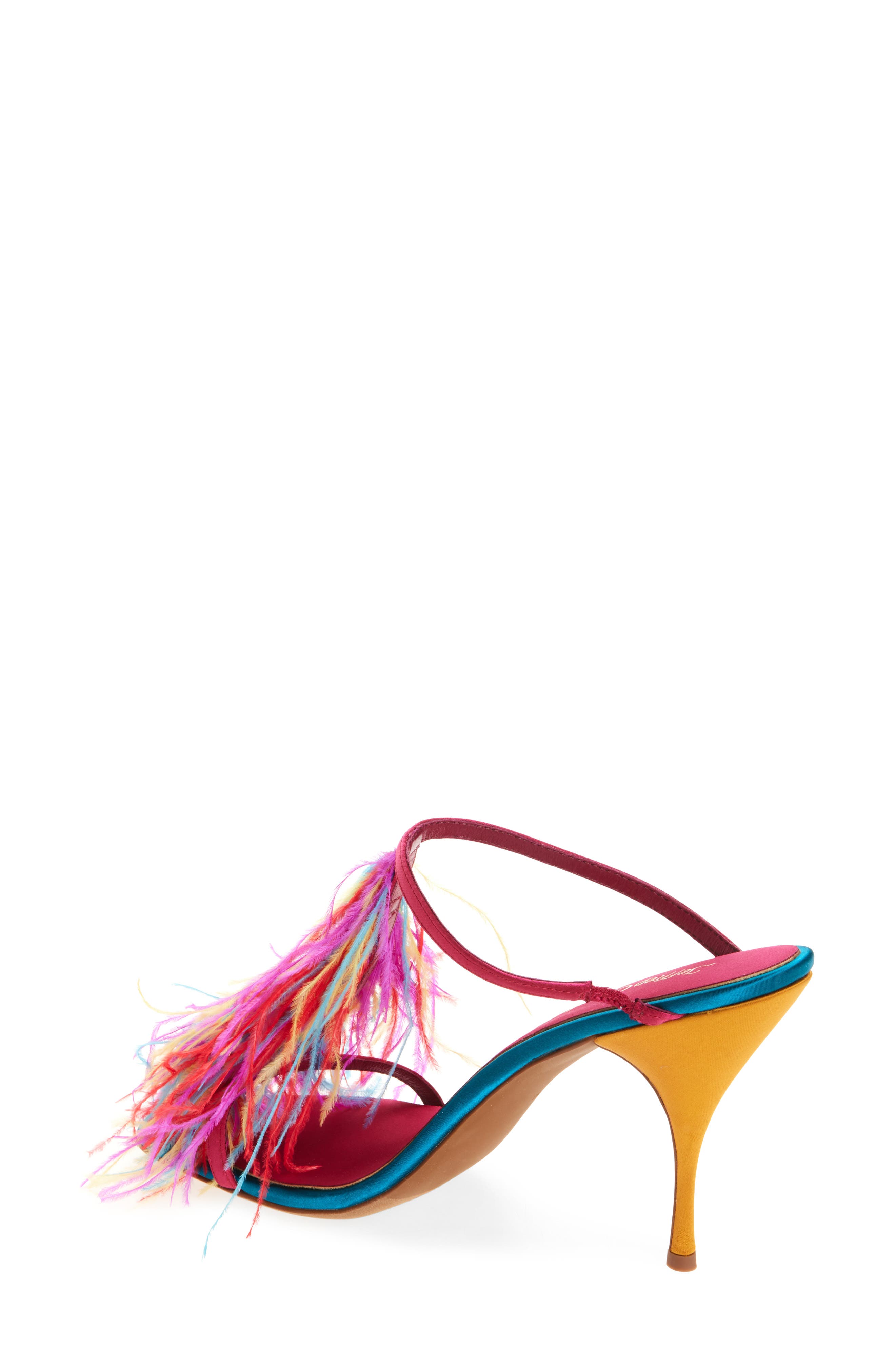 Jeffrey Campbell Pluma Slide Sandal, Alternate, color, Fuchsia Satin Combo