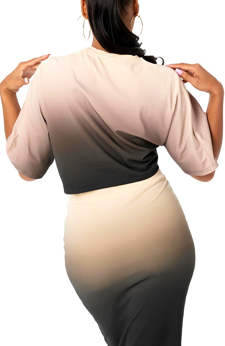 Dai Moda Ombré Oversize Crop T-shirt, Alternate, color,