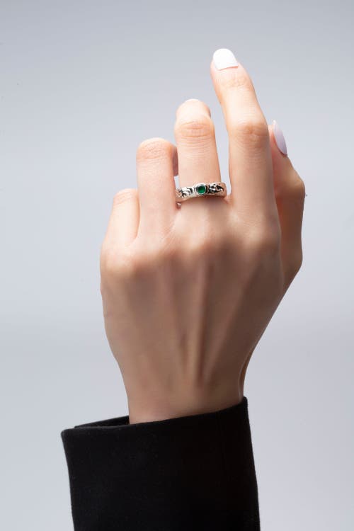 Classicharms Sylvie Cubic Zirconia Molten Stackable Ring In Metallic