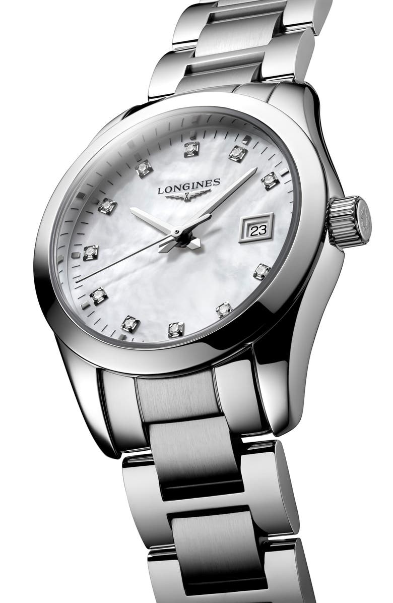 Longines Conquest Classic Diamond Bracelet Watch, 29mm, Alternate, color, 