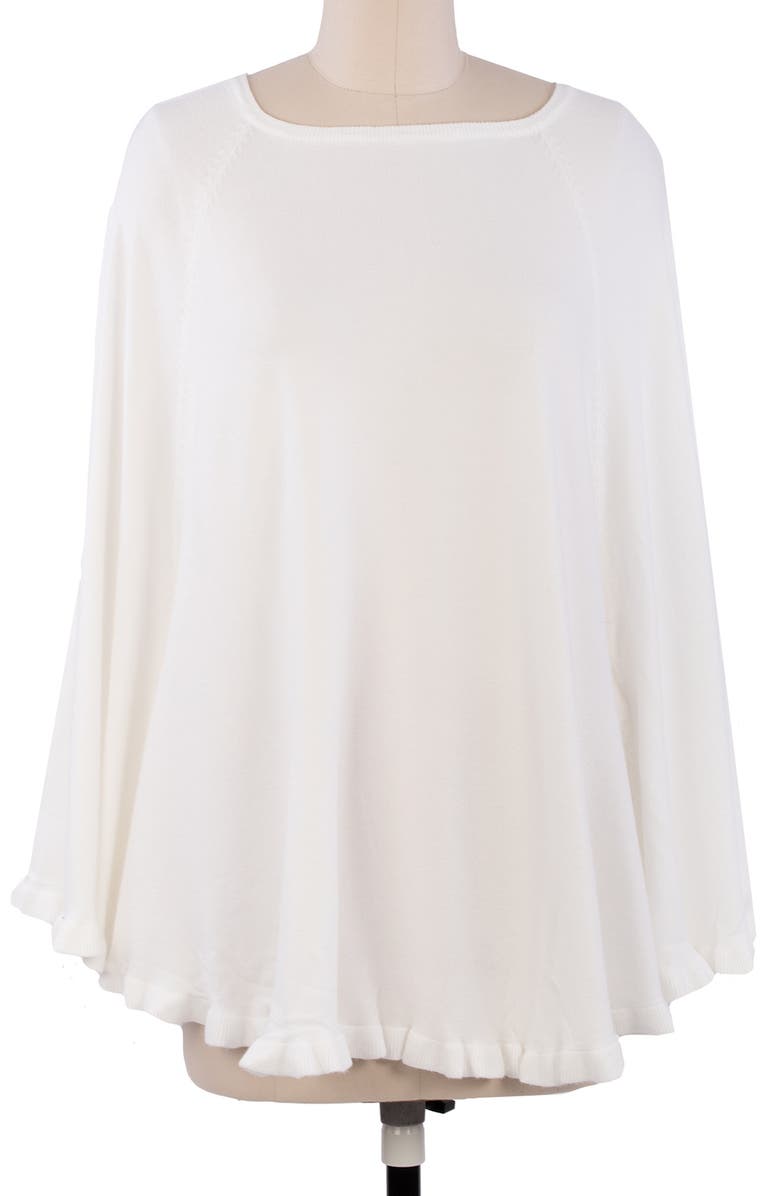 SAACHI Talia Ruffle Trim Poncho, Alternate, color, Ivory