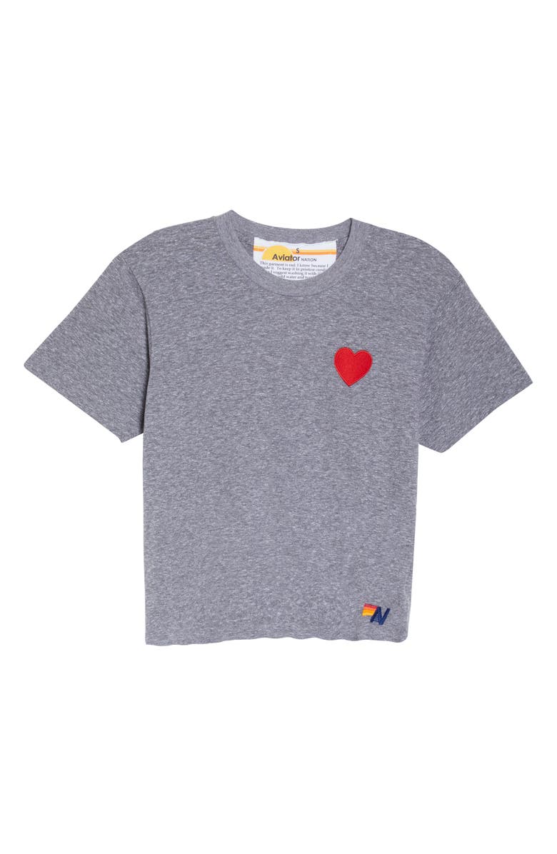 Aviator Nation Heart Embroidered T-Shirt, Alternate, color, 
