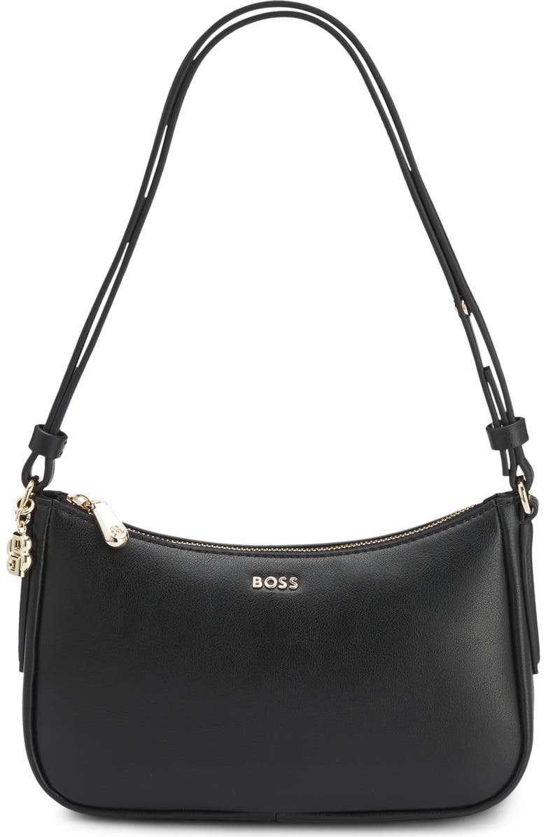 HUGO Mini Numah Leather Shoulder Bag, Main, color, Black