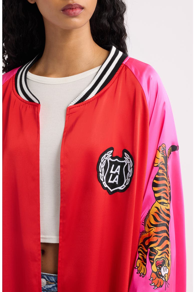 Take Up Space Kimono Bomber, Alternate, color, PINK/RED