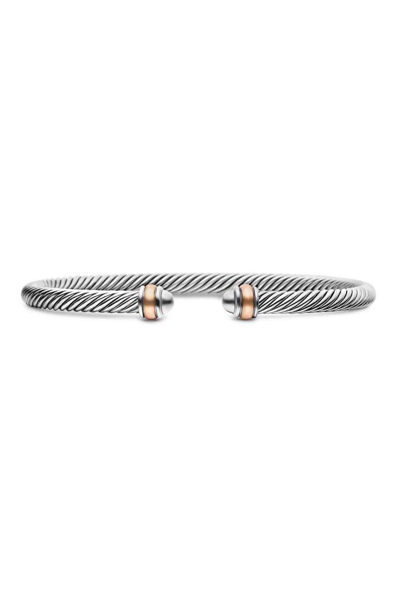 Cable Classics Sterling Silver & 18K Yellow Gold Bracelet, 4mm, Main, color, ROSE GOLD