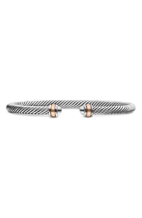 Cable Classics Sterling Silver & 18K Yellow Gold Bracelet, 4mm