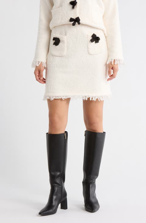 Textured Bow Detail Skirt