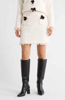 Adrianna Papell Textured Bow Detail Skirt