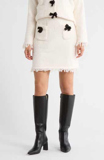 Adrianna Papell Textured Bow Detail Skirt