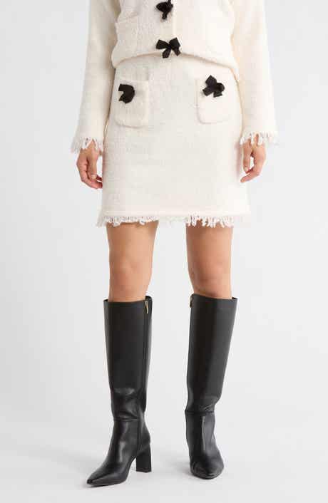 Adrianna Papell Textured Bow Detail Skirt