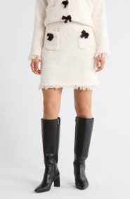 Adrianna Papell Textured Bow Detail Skirt