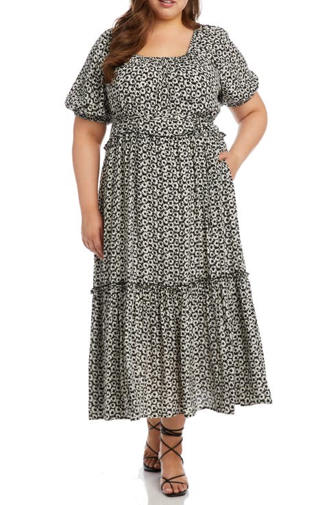 Puff Sleeve Maxi Dress (Plus Size)