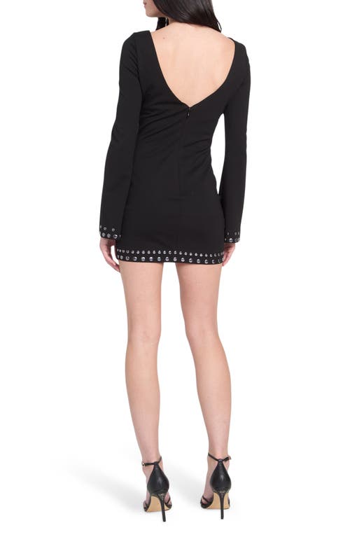 Guess Kindra Stud Long Sleeve Minidress In Black
