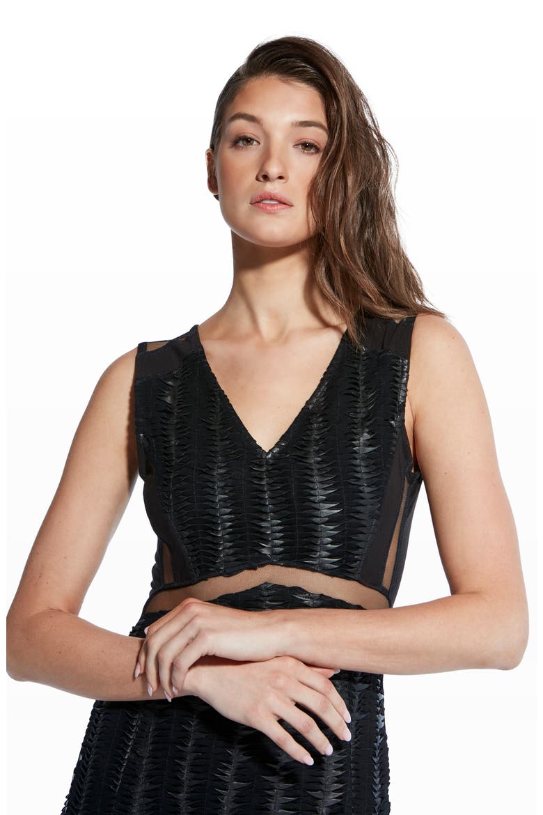 Safe & Sound Leather Dress, Alternate, color, BLACK