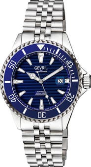 GEVRIL Chamber Stainless Steel Bracelet Watch, 43mm