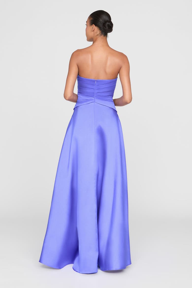 Coco High Low Mikado Gown, Alternate, color, Iris Bloom