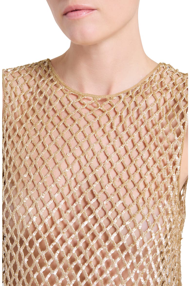 Sequined Open Stitch Muscle Tee, Alternate, color, OLIVE GREY