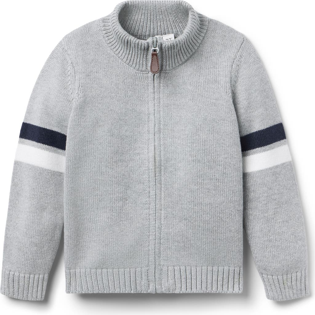Janie And Jack The Stripe Sweater Jacket In Gray