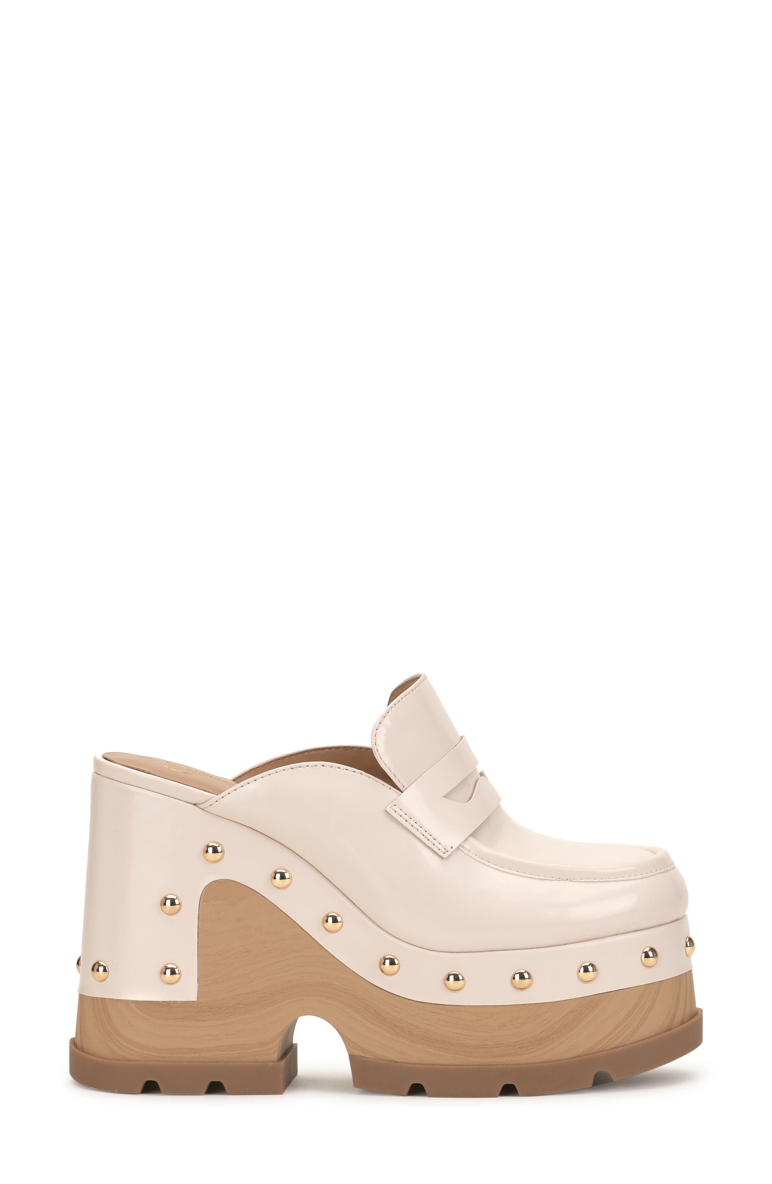 Hunyie Platform Loafer Clog, Alternate, color, CHALK