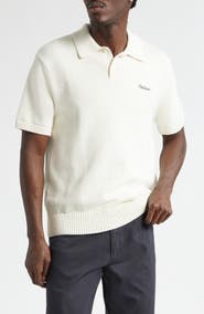 PALMES Embroidered Logo Organic Cotton Polo Sweater