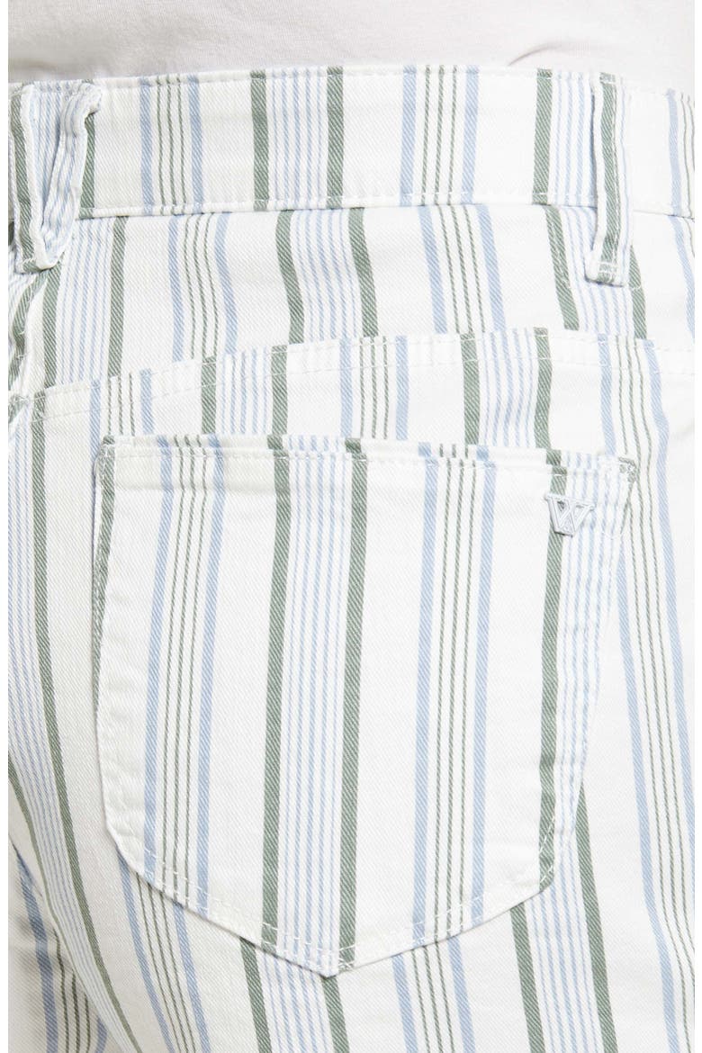 'Ab'Solution Stripe High Waist Raw Hem Shorts, Alternate, color, CACTUS WATER MULTI