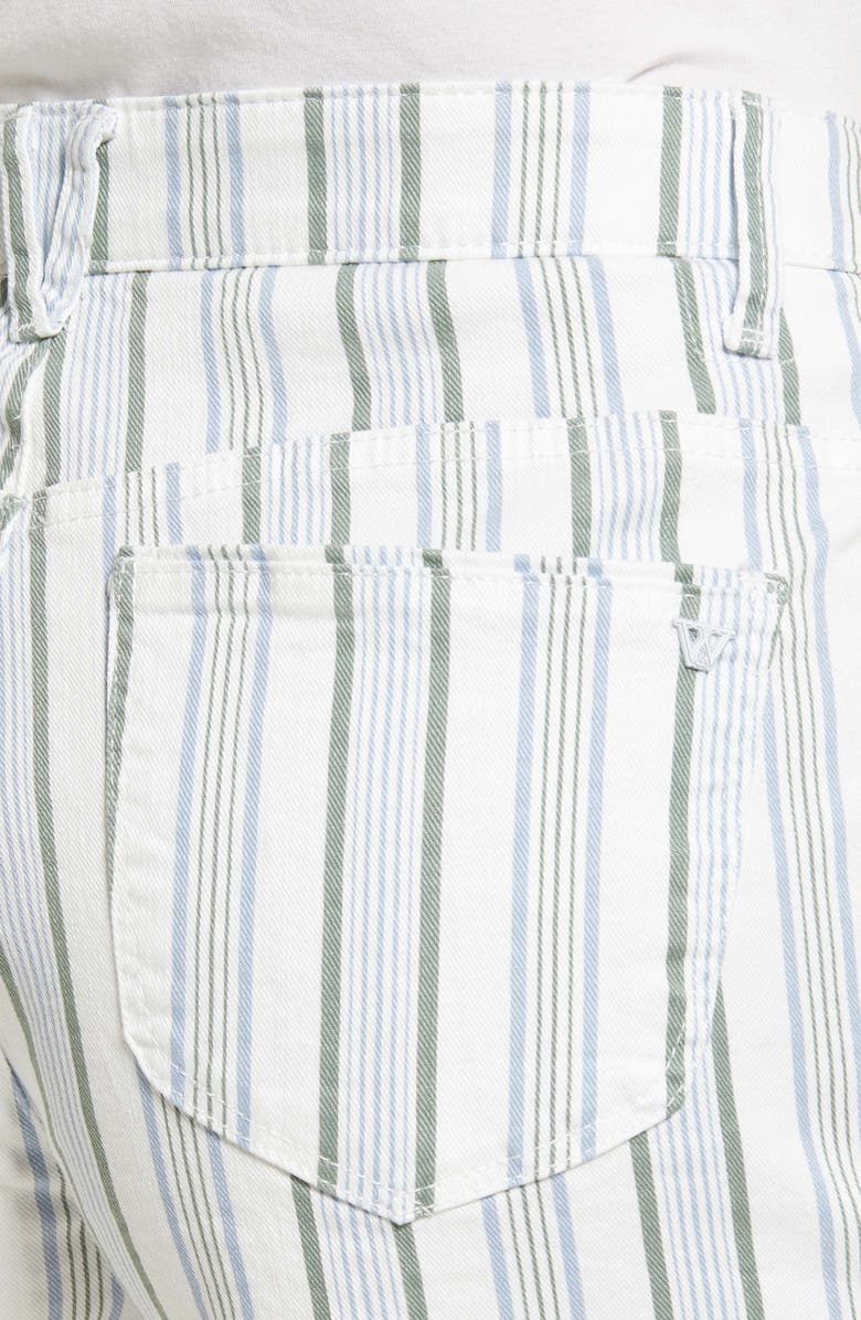 Wit & Wisdom 'Ab'Solution Stripe High Waist Raw Hem Shorts, Alternate, color, Cactus Water Multi