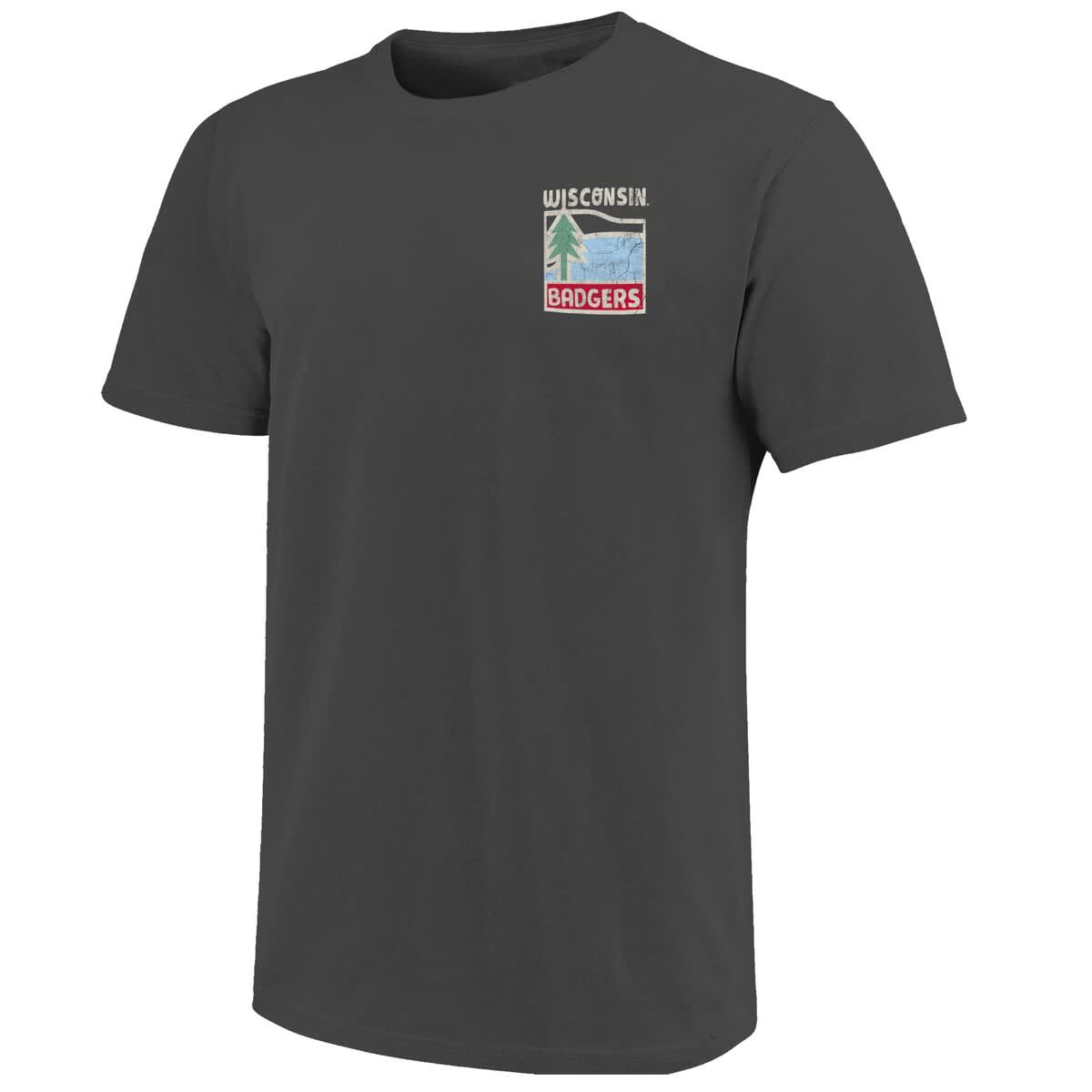 IMAGE ONE Men's Graphite Wisconsin Badgers Comfort Colors Minimal Vista ...