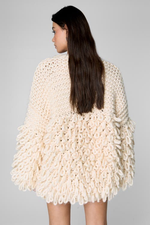 Nasty Gal Extreme Loopy Cardigan In White