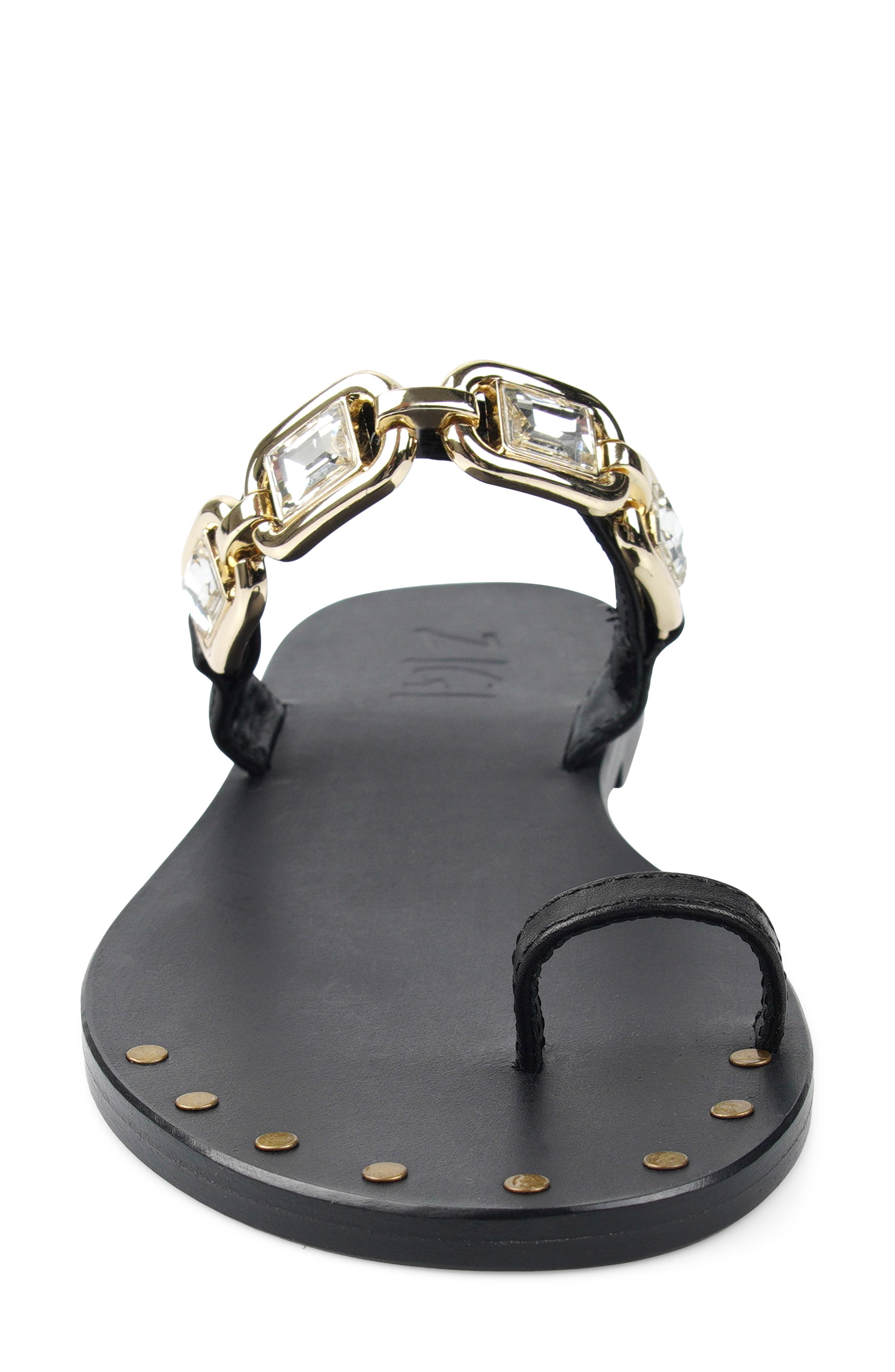Toe Loop Sandal, Alternate, color, BLACK