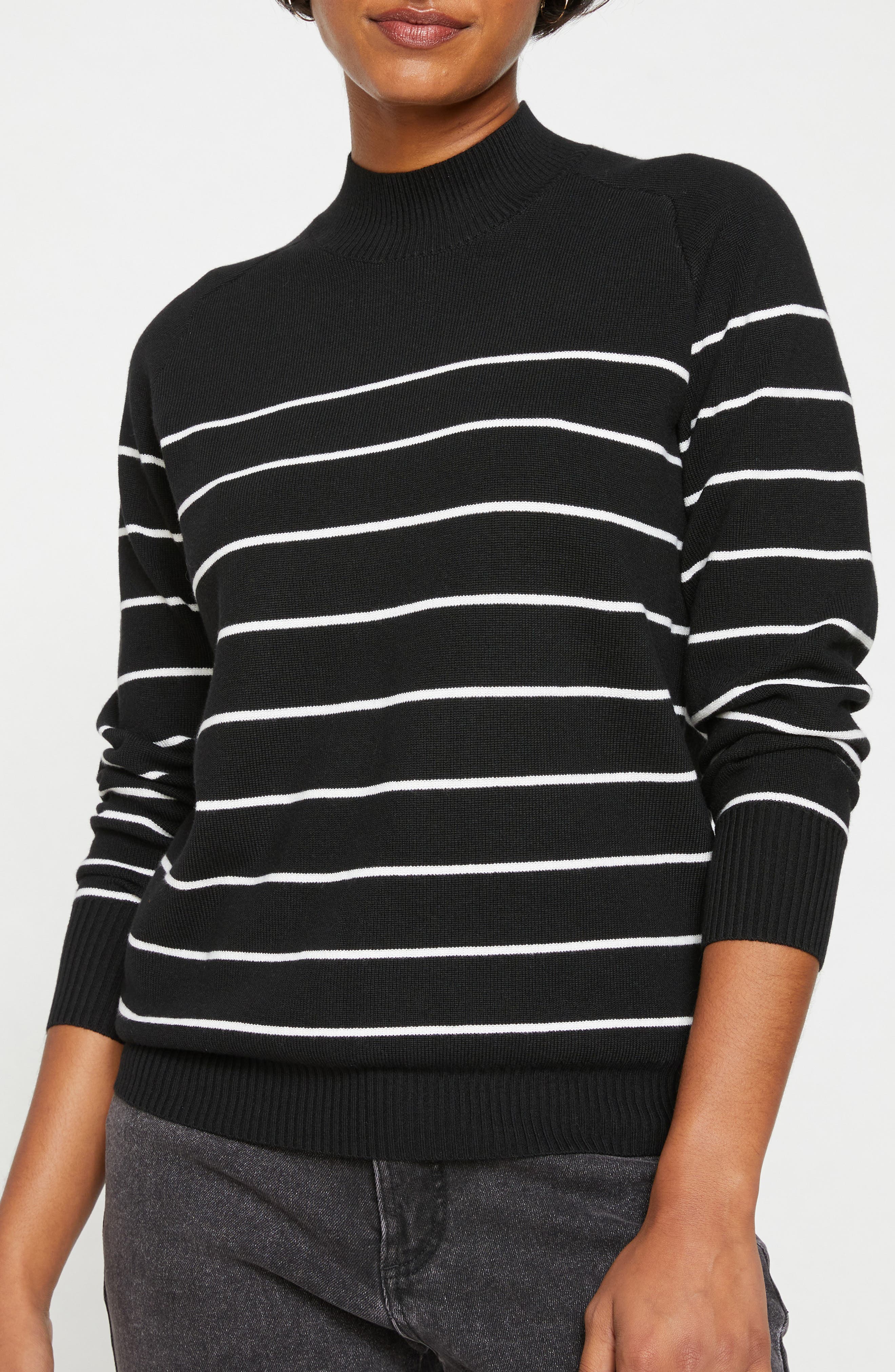 Mariniere Stripe Mock Neck Sweater