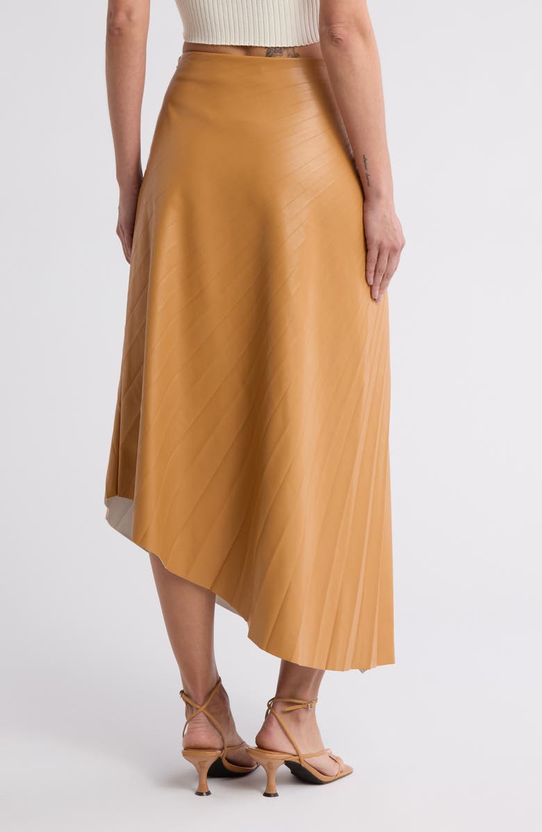 A.L.C. Tracy Pleat Asymmetric Faux Leather Skirt, Alternate, color, 